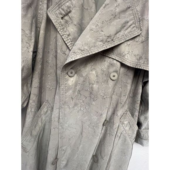 London Fog Womens Size 4 Petition Trench Over Coat Jacket Marbled Tan - Picture 11 of 11